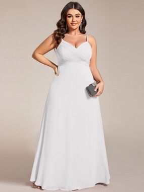 NWT Ever Pretty Criss-Cross V-Neck Chiffon Backless A-Line Bridesmaid Dress, 20
